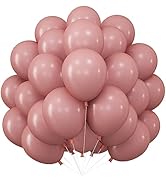 Dusty Pink Balloons Double Stuffed, 50Pcs 10 Inch Dusty Rose Helium Latex Balloons, Retro Blush P...