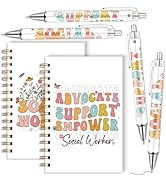 Wxiben Social Worker Gifts for Women - 6 Pcs Social Work Spiral Notebook Journal with Ballpoint P...