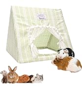 Guinea Pig Hideout Large with Curtain, Bunny Hideout, Machine Washable Guinea Pig Hide Tent House...