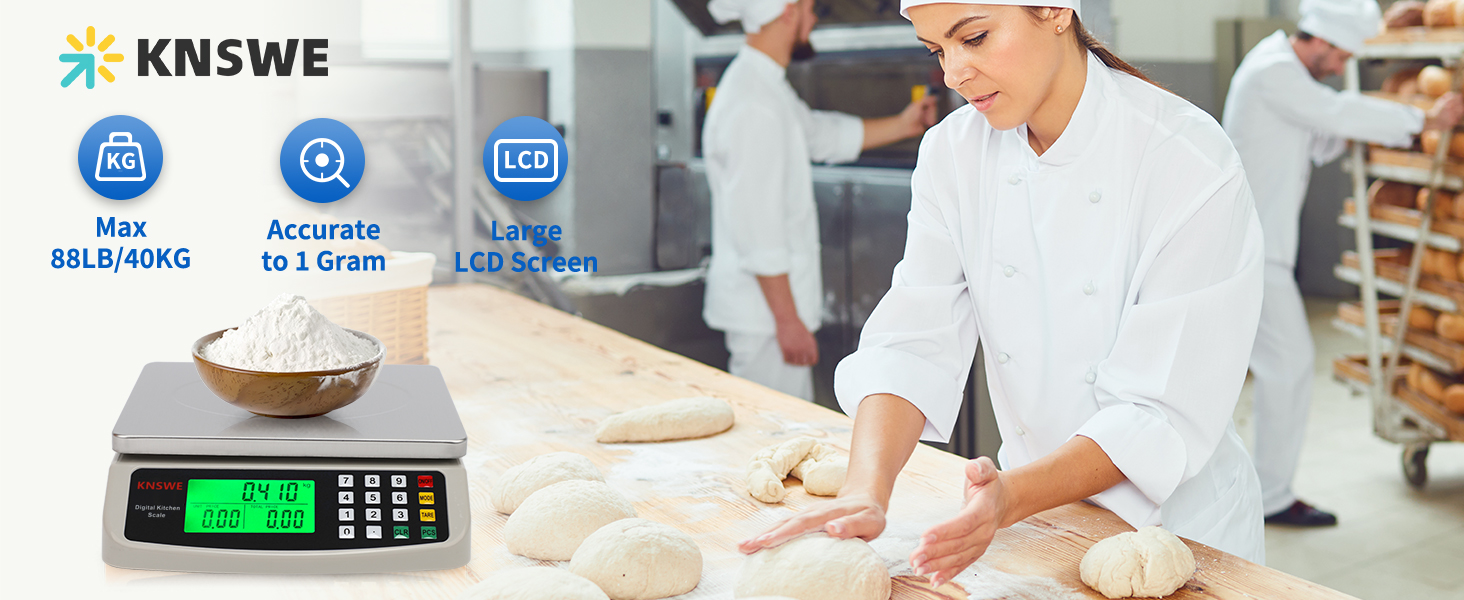 a woman in a chef's uniform is putting dough on a counter.