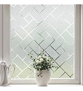 Coavas Frosted Window Privacy Film Static Cling Non-Adhesive for Glass Windows, Heat Control UV B...