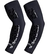 COOLOMG Football Compression Arm Sleeve with Stick Grips Forearm and Elbow Sun Protection Sleeve ...