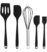 Silicone Spatula Set 5 Pieces Heat Resistant Non-Stick Rubber Spatulas for Baking Cooking Mixing ...