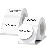 NIIMBOT 2 Rolls Labels for B1 B21 B3S, Thermal Printer Labels 2" x 2"(50x50mm), Round Labels for ...