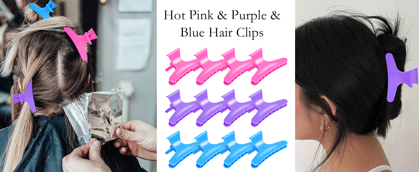 purple hair clips