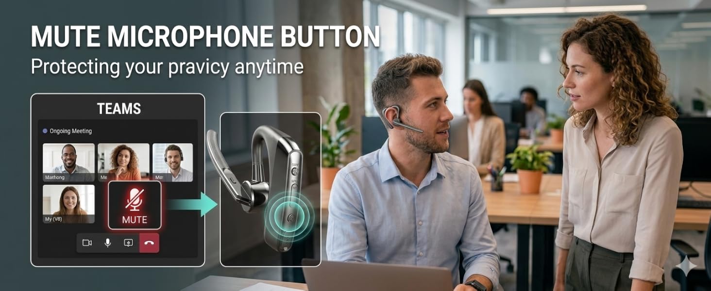 bluetooth earpice with mute button