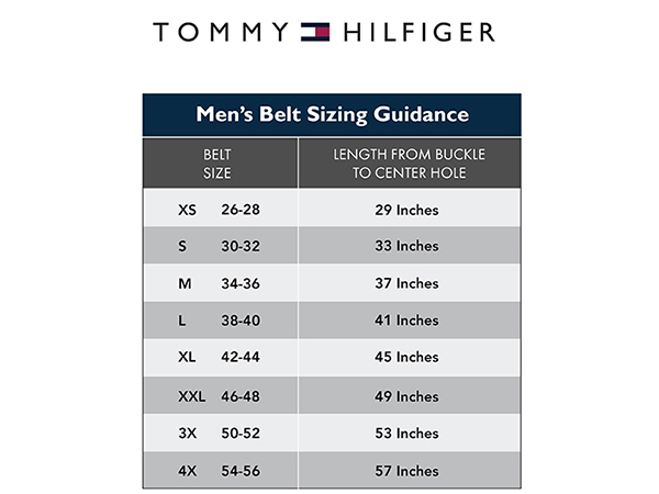 tommy hilfiger mens belt size chart