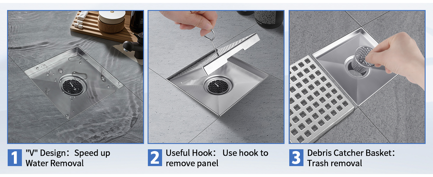304 Stainless Steel Square Shower Drain