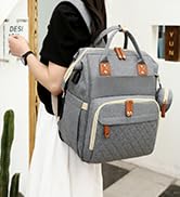 Diaper Bag with Changing Station, Waterproof 3 in 1 Baby Diaper Backpack with Foldable Changing P...