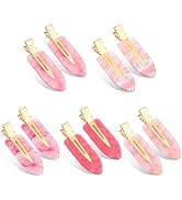 KesaPlan 10PCS No Bend Hair Clips, Pink No Crease Hair Clips for Styling, Acrylic Resin Flat Duck...