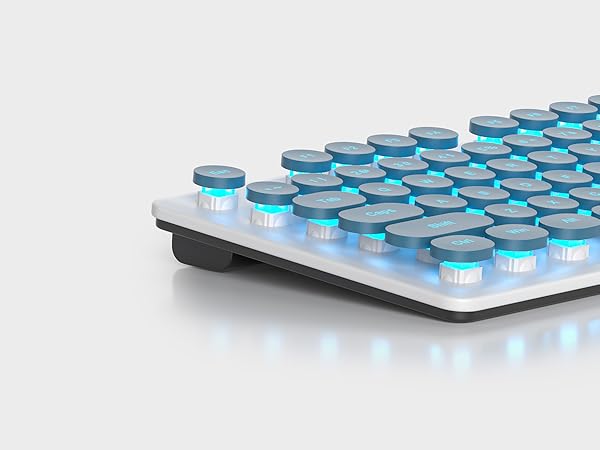 104 Keys Quiet Membrane Keyboard with Blue Backlit