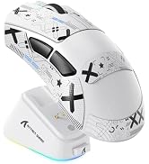 ATTACK SHARK V3 PRO Wireless Ultralight 62g Esports Gaming Mouse-White+Tape | RGB Magnetic Chargi...