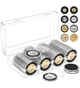 ENPOINT 60pcs 40mm Coin Capsules Set, Coin Holders for Collectors with 8 Sizes (17/20/25/27/30/33...