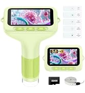 Kids Digital Microscope with 3-Inch Screen: STEM Toy Science Gift Ages 4-12 | 32GB Card, 1000X Zo...