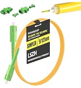 Hamadap SC/APC to SC/APC Fiber Optic Internet Cable 10ft (3m), OS2 9/125µm Single Mode Simplex Fi...