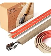 DELAMU 5ft Self-Adhesive Floor Cord Cover, 1.2" Diameter, Lightwood | Cord Covers for Wires on Fl...
