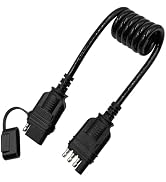 3ft/36 4 Pin Flat Trailer Extension Coiled Cable 18 Gauge Male and Female Wiring Harness Adapter ...