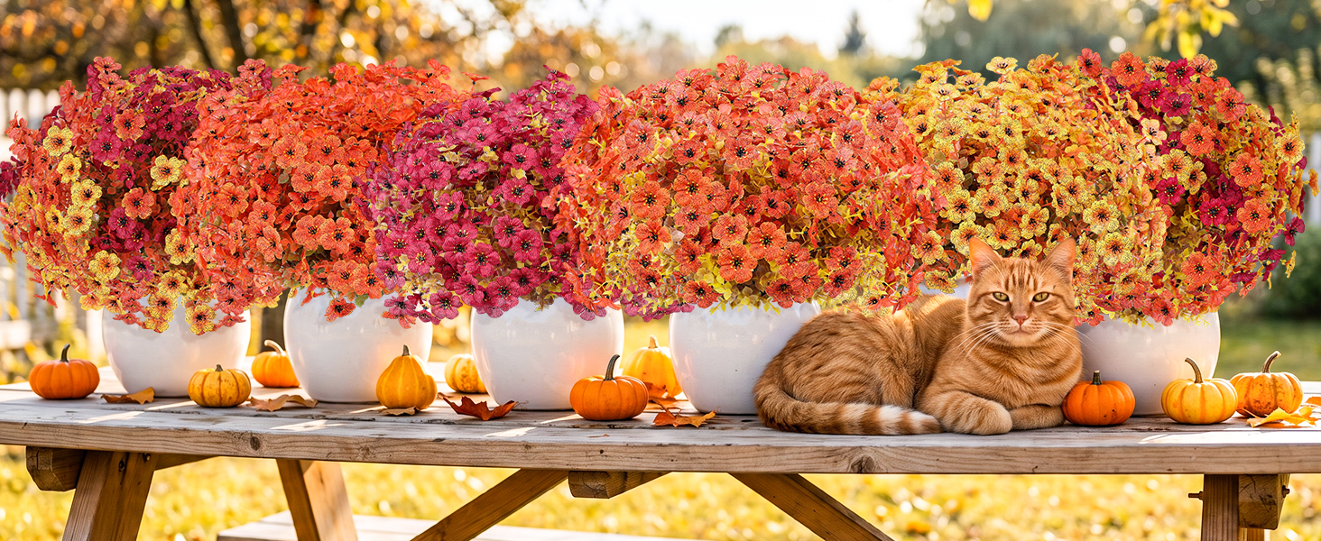 Artificial outdoor flowers enhance the aesthetic appeal and natural vibrancy of any environment