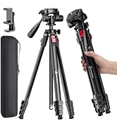 JOBFRI 68" Lightweight Camera Tripod Stand, Compact Portable Travel Aluminum Tripod for DSLR/SLR,...
