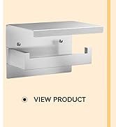 Auxmir Self Adhesive Toilet Paper Holder with Shelf, Premium SUS304 Stainless Steel Rustproof Wal...
