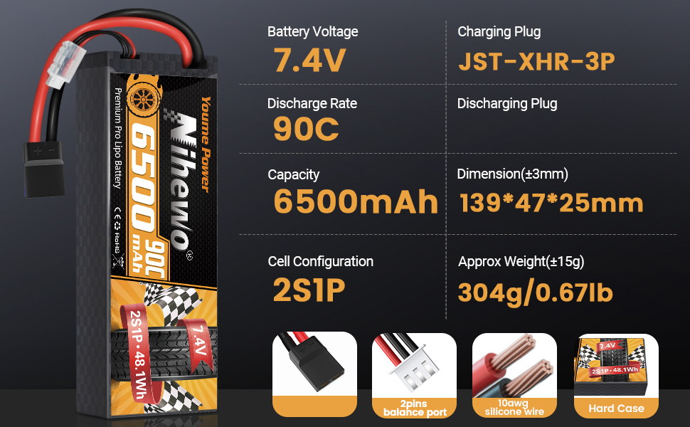 2s 6500mah