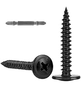 VGBUY 180Pcs #8 x 3/4 inch Modified Truss Head Black Wood Screws,410 Stianless Steel Quick Metal ...