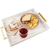 Acrylic Serving Tray with Gold Handles, 16