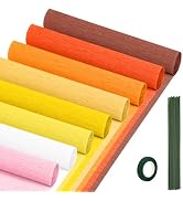 Crepe Paper Streamers 8 Rolls, 10 x 98Inch 8 Pumpkin Colors Crepe Paper Sheets for Halloween Than...
