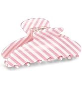 Medium Striped Hair Claw Clip for Women, Lightweight Acrylic Non-Slip Jaw Clip, Medium Strong Hol...