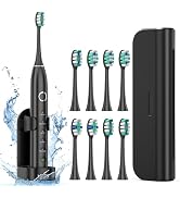 Fronix Electric Toothbrush for Adults with 8 Brush Heads, Sonic Toothbrush Rechargeable with a Ho...