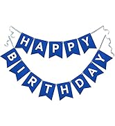 Navy Blue Happy Birthday Banner Nautical Theme Birthday Party Supplies Garland Decorations Boy Bi...