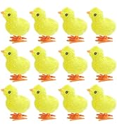 YGbridge Wind Up Chicken Toys, 12 Pcs Wind-Up Jumping Baby Chicks, Plush Chicks Stuffed Animal fo...