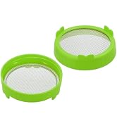 2Pcs Green Sprouting Lids, Removable Stainless Mesh Screen Lids for 86mm Wide Mouth Mason Jar mic...