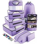 Veken 8 Set Packing Cubes for Travel Essentials, Suitcase Organizer Bags in 4 Sizes, Carry-On Lug...