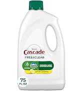 Cascade Free & Clear Dishwasher Detergent Liquid Gel, Dish Detergent, Dishwasher Soap, Lemon, 75oz