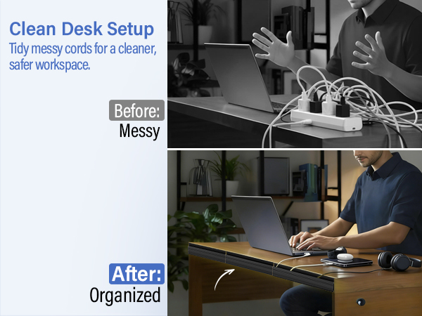Cable Management Under Desk Kit 6 Units Cable Hider Cord Management Under Desk Cord Organizer Tray