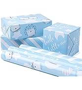 RUSPEPA Wrapping Paper Rolls for Baby Shower, Birthday- 17 inches x 10 feet per Roll, Total of 3 ...