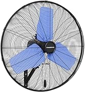 Pro 9500 CFM 24 IN Outdoor High Velocity Wall Mount Fan, 3-Speed Heavy Duty Metal Fans with IP44 ...