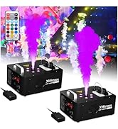 XWSTGEQ 1000W Vertical Fog Machine with 6 LED Lights and Wireless Remote for Stage Halloween Wedd...