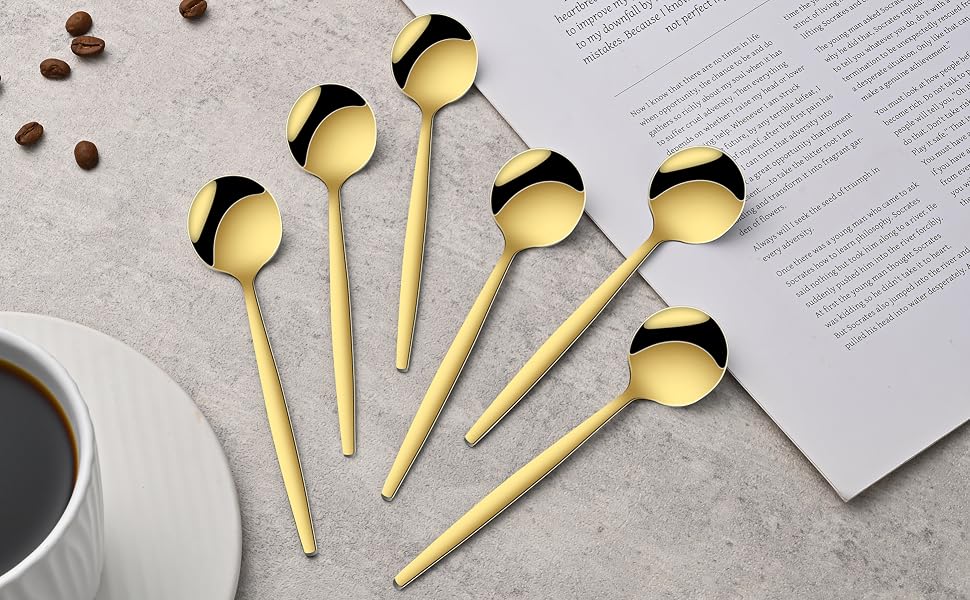 Gold 6 Pieces Coffee Spoons