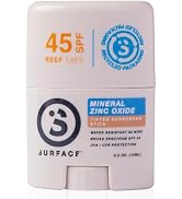 Surface Mineral Face Sunscreen Stick, Water Resistant, UVA/UVB Broad Spectrum, Fast Drying Protec...