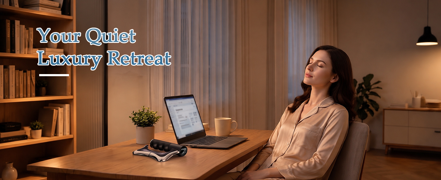 Quiet electric massager brings heated vibration to your home relaxation retreat.
