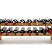 16-bottle carbonized pine wine rack, two-tier stackable