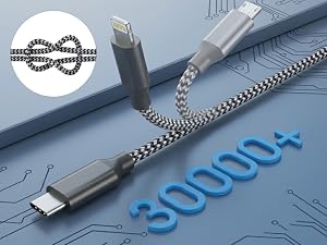 Heavy Duty Nylon Braided Charging Cable Tangle Free Durable Cord