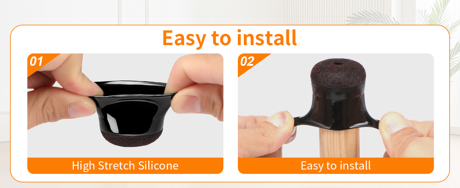 Chair Leg Floor Protectors for Hardwood Floors Furniture Feet Silicone Covers Rubber Caps Felt Pads