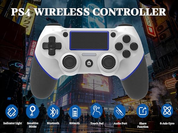 ps4 controller, playstation 4 controller, ps4 controller dualshock 4, dualshock 4,control ps4,White