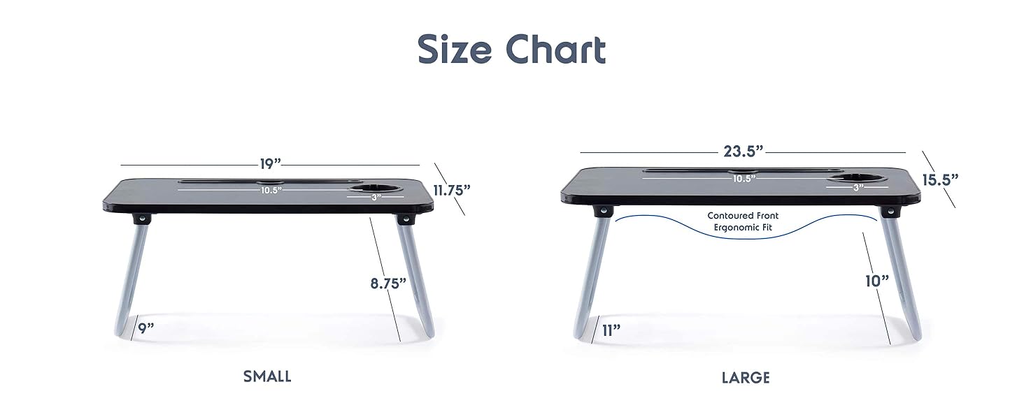 Lap Desk Size Chart