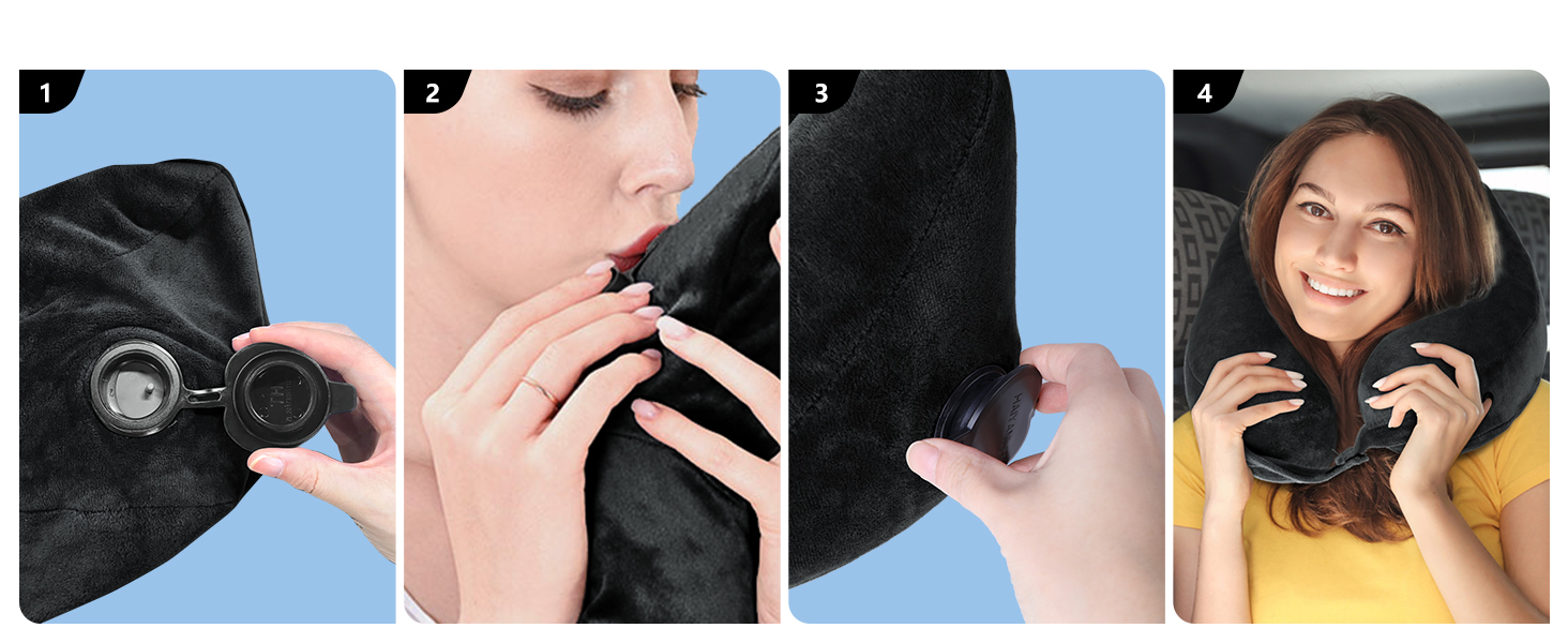 How do I inflate the pillow? With the patented valve, the pillow inflates in just 3 seconds