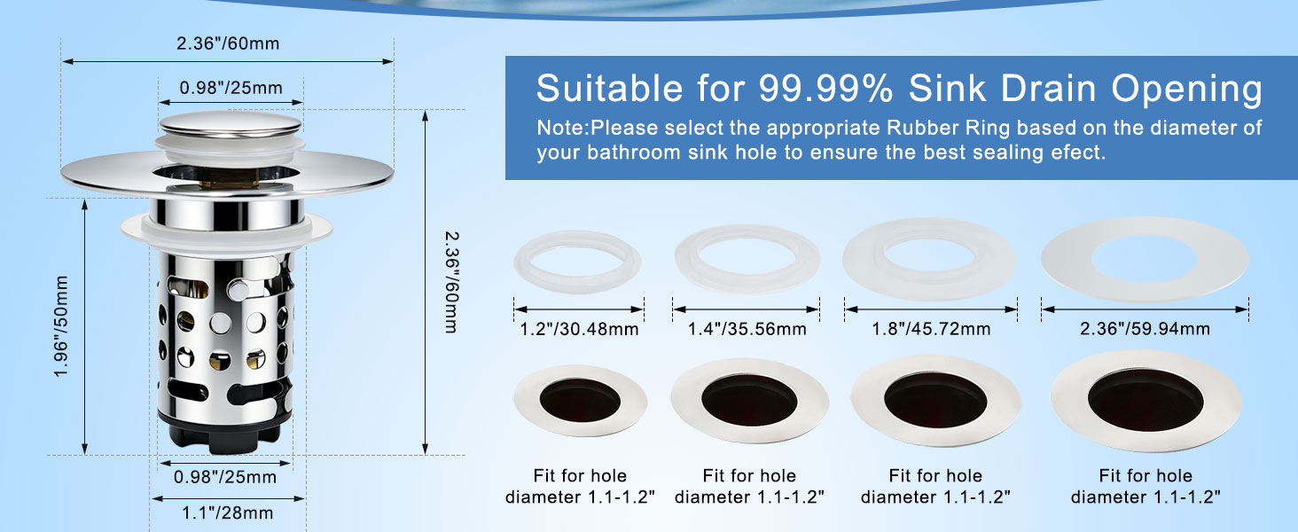 3 in 1 bathroom sink drain strainer