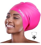 VegoVia Large Swim Cap for Braids and Dreadlocks, Waterproof Silicone Swimming Cap for Women Men ...